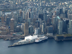 Aerial View of Downtown Vancouver Including Canada Place