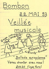 Veillée musicale à Bombon le 22 mai 1993