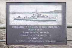 O.R.P. 'Piorun' Plaque, River Clyde