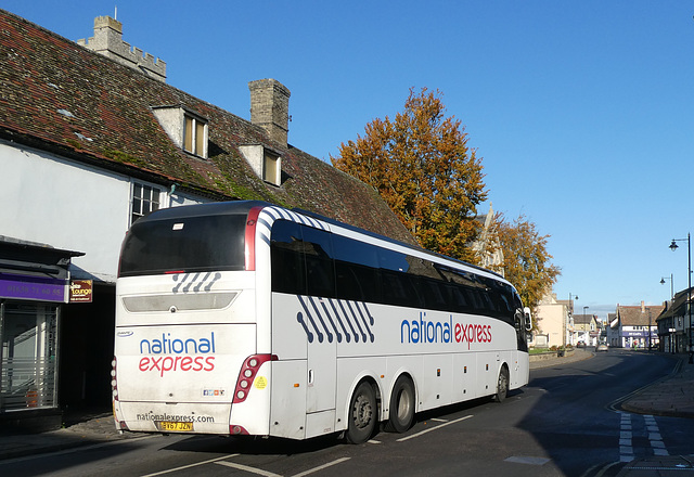 Whippet Coaches (National Express contractor) NX28 (BV67 JZN) in Mildenhall - 10 Nov 2019 (P1050119)