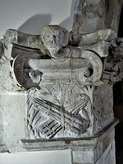 chelsea old church, london , c16 capital, one of two added to the south chapel in 1528 in an attempted french renaissance style