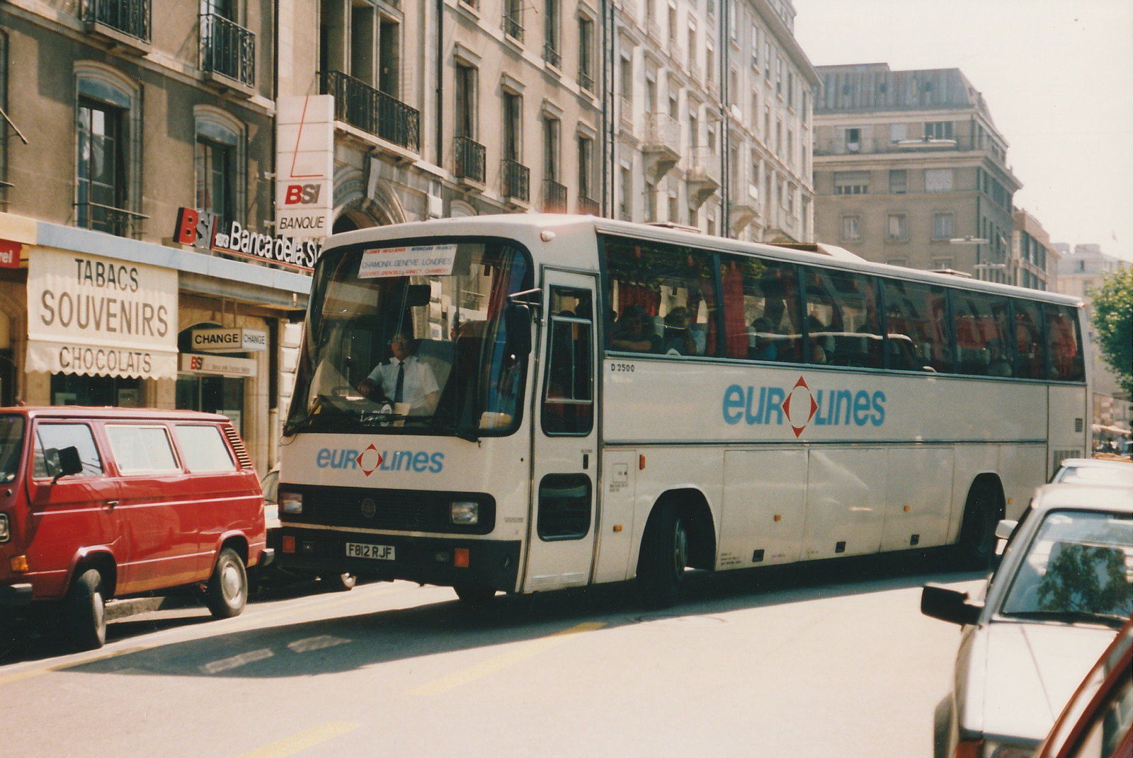 Eurobus (Eurolines Contractor) F812 RJF in Geneva - 24 Aug 1990