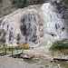 Italy, Bagni di San Filippo, Lime Deposits and Small Wooden Bridge over the Stream