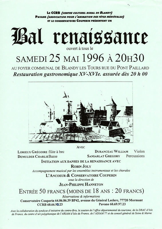 Bal Renaissance à Blandy-les-Tours le 25/05/1996