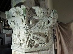 chelsea old church, london , c16 capital, one of two added to the south chapel in 1528 in an attempted french renaissance style