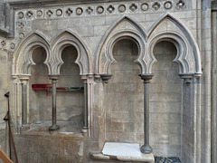 hythe church, kent,c13 sedilia and piscina  (33)