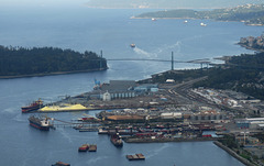 Aerial View of North Vancouver Docks