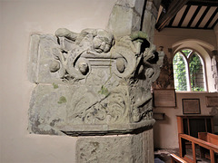 chelsea old church, london , c16 capital, one of two added to the south chapel in 1528 in an attempted french renaissance style