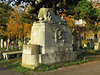 brompton cemetery ,london,lion memorial to gentleman john jackson, +1845, by e.h. baily  the tomb is missing bronzes fore and aft.