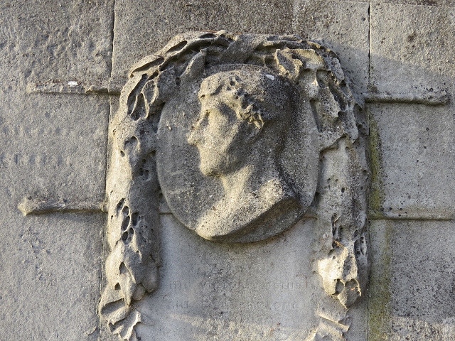 brompton cemetery ,london,bust on memorial to gentleman john jackson, +1845, by e.h. baily