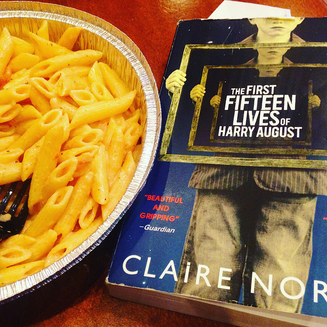 Reading with pasta