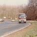 Percivals Coaches 81 (LWL745W) passing Barton Mills - 13 Apr 1985