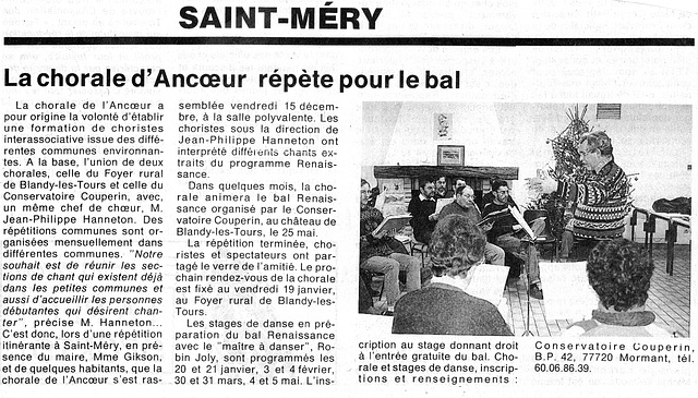 Répétition à Saint-Méry le 15/12/1995