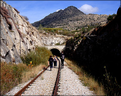 Tunnel entrance. The 3 km walk in the tunnel under La Sierra de Cabrera