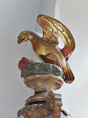 chelsea old church, london (18) eagle and child crest on c17 tomb of sir robert stanley +1632 and two children attrib to edward marshall