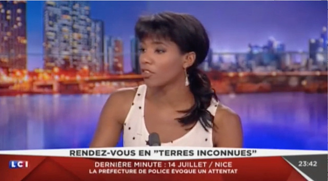 LCI, 14 juillet 2016, "Rendez-vous en Terres inconnues" — Marie-Aline-Méliyi