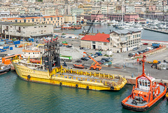 Hafenszene in Genua, Italien