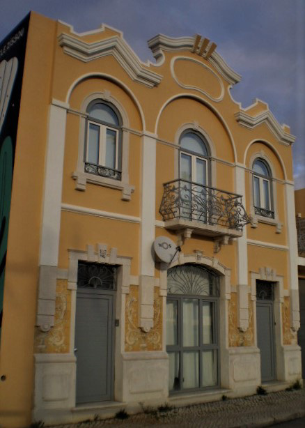 Orange façade.