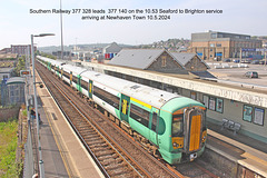 Southern Railway 377328 & 377140 at Newhaven Town 10 5 2024