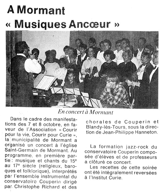 Concert à Mormant le 07/10/1995