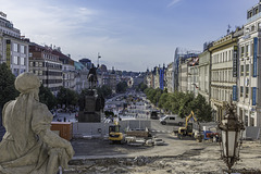 Blick vom Nationalmuseum auf den Wenzelsplatz im Sommer 2024 ... P.i.P.  (© Buelipix)