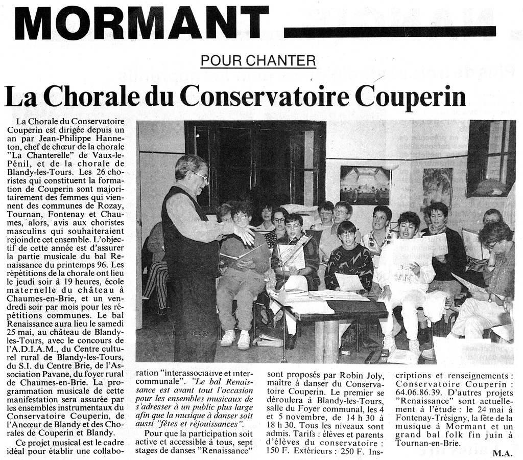 Répétition à Blandy 30 septembre 1995