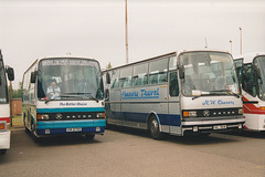Solent Coaches RIW 8799 and R W Chenery HIL 7618 (RAX 19Y) at RAF Mildenhall – 23 May 1998 (396-09)