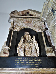 chelsea old church, london (12) c17 tomb of sara colvile +1632, showing her rising from the dead in her shroud
