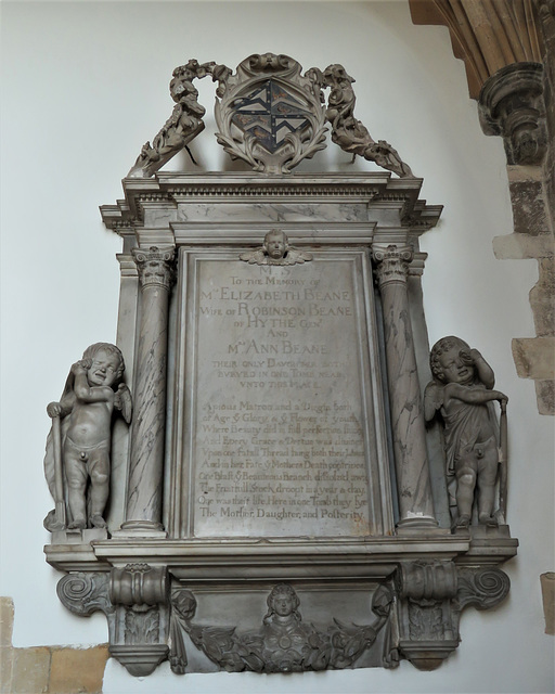 hythe church, kent, c17 tomb by stanton for elizabeth beane +1680  (20)