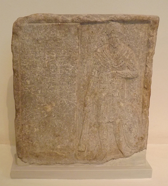 Grave Stele of Marcus Aurelius Alexys Found in Sparta in the National Archaeological Museum in Athens, May 2014