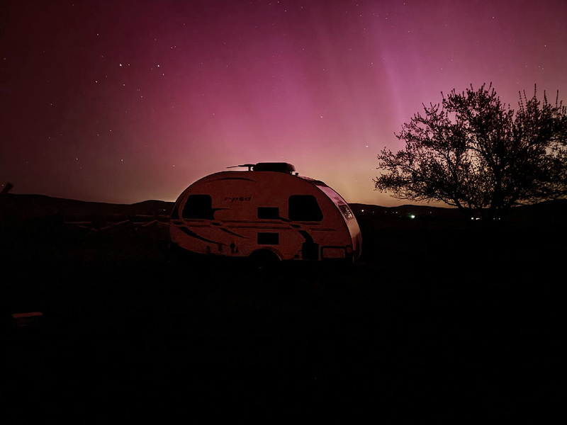 Trailer with beautiful sky