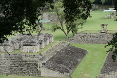 The ball court seen from the temple