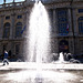 Turin, water games and light in front to Madama Palace