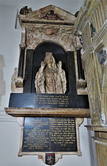chelsea old church, london (10) c17 tomb of sara colvile +1632, showing her rising from the dead in her shroud