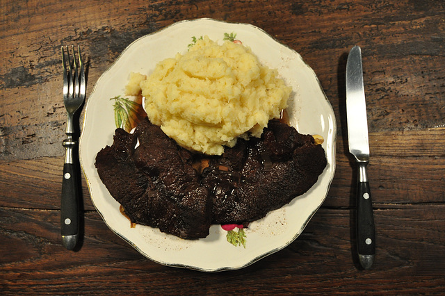 Beef with parsnip mash