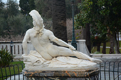 Greece, Kerkyra (Corfu), Close-up of The Sculpture of the Dying Achilles in the Garden of the Achilleion Palace