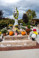 A statue in the church garden