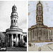 St Philip's church, Salford - by me (L) & L.S. Lowry (R)