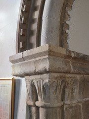 hythe church, kent, c12 arch from south aisle into s.transept  (15)