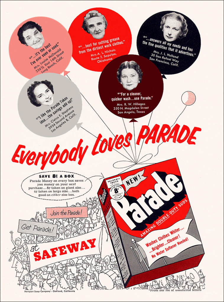 Parade Laundry Soap Ad, 1953