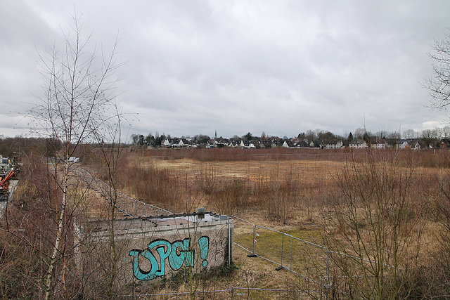 Blick über das brachliegende Gelände der ehem. Zeche Victoria 1/2 (Lünen) / 4.03.2023