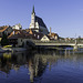 Blick über die Moldau zur 'Most Dr. E. Beneše' (Dr. E. Beneš Brücke) und der 'Kostel svatého Víta' (St.-Veit-Kirche) Český Krumlov ... P.i.P.  (© Buelipix)