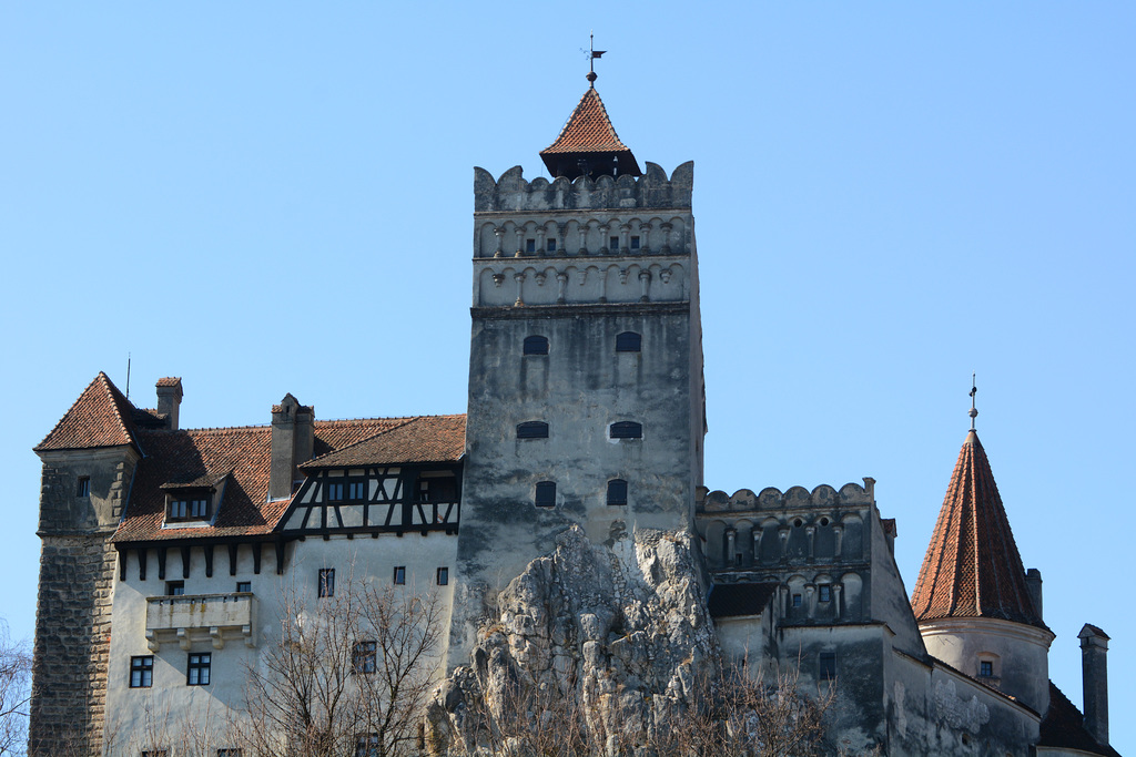 Romania, Brașov, Western Facade of Bran Castle