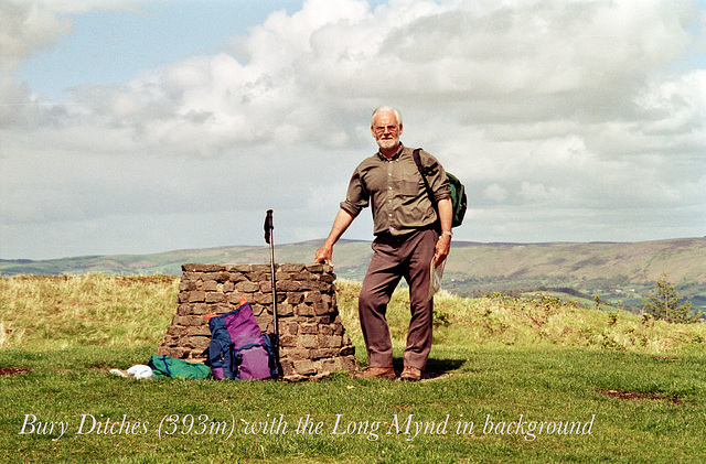 Burg Ditches (393m) with the Long Mynd in background