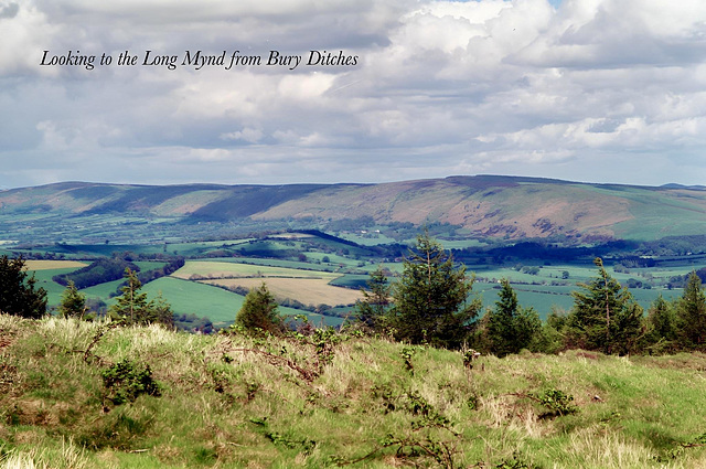 Looking to the Long Mynd from Bury Ditches.