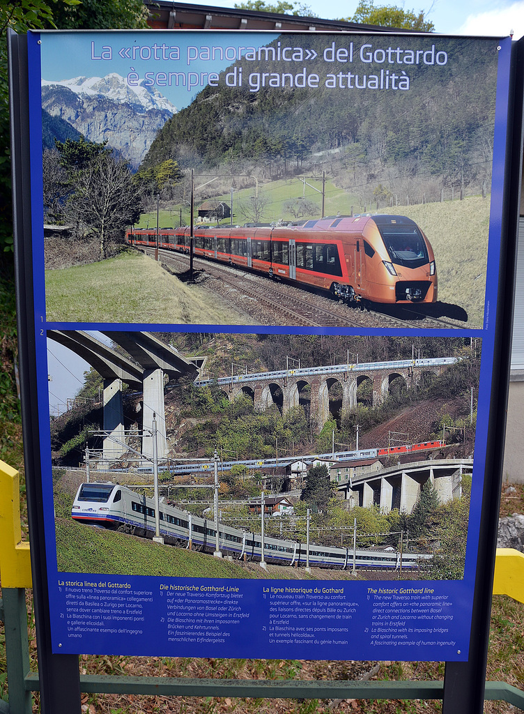 Die berühmten Kehrtunnel auf der alten Gotthardstrecke bei Faido (Südrampe)