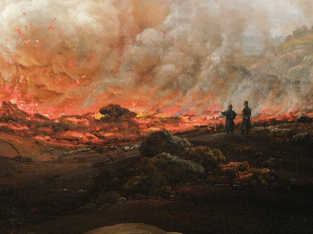 Detail of An Eruption of Vesuvius by Johan Christian Dahl in the Metropolitan Museum of Art, February 2020