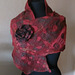 red nuno felted scarf