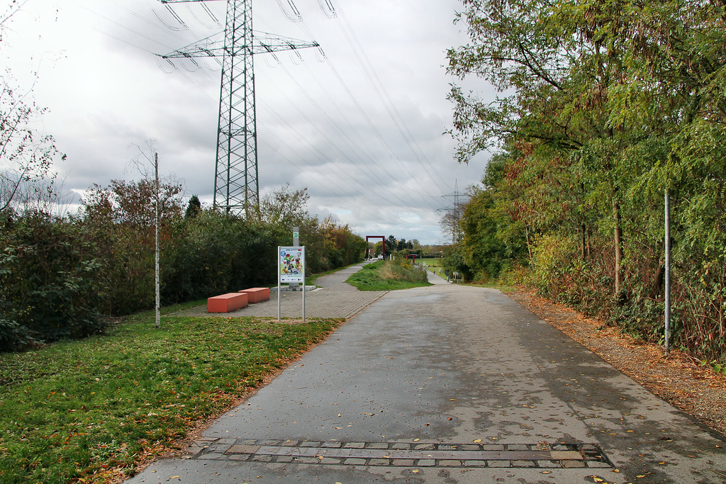 Radweg auf der ehem. Bahnstrecke Meerbusch-Osterath–Dortmund Süd (Essen-Altendorf) / 24.10.2018