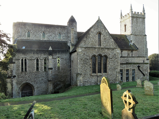 hythe church, kent, c13 chancel, tower rebuilt c18, transept rebuilt c19  (12)